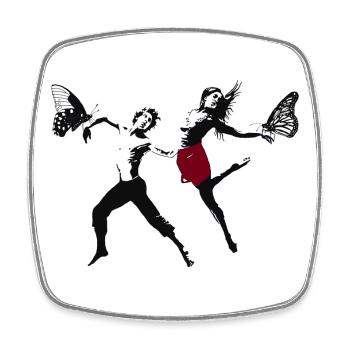 Moderne Dance - Viereckiger Kühlschrankmagnet - Weiß - Vorne