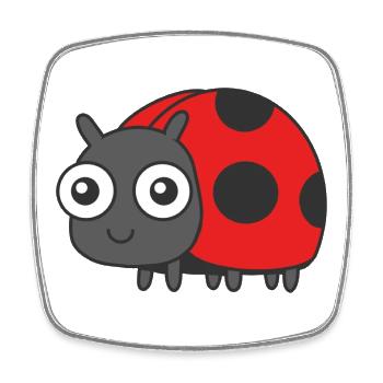 Lucky beetle - Square fridge magnet - white - Front