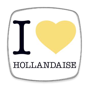 J’ADORE HOLLANDAISE - Magnet carré - blanc - Devant