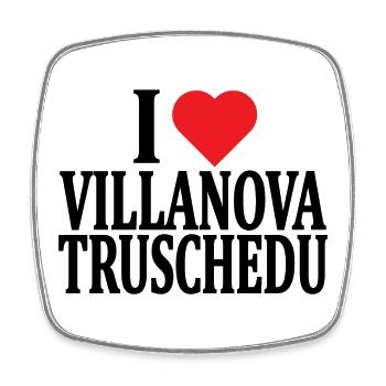 T-shirt I love Villanova Truschedu Sardinia - Square fridge magnet - white - Front