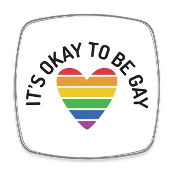 C’est normal d’être gay - Magnet carré - blanc - Devant