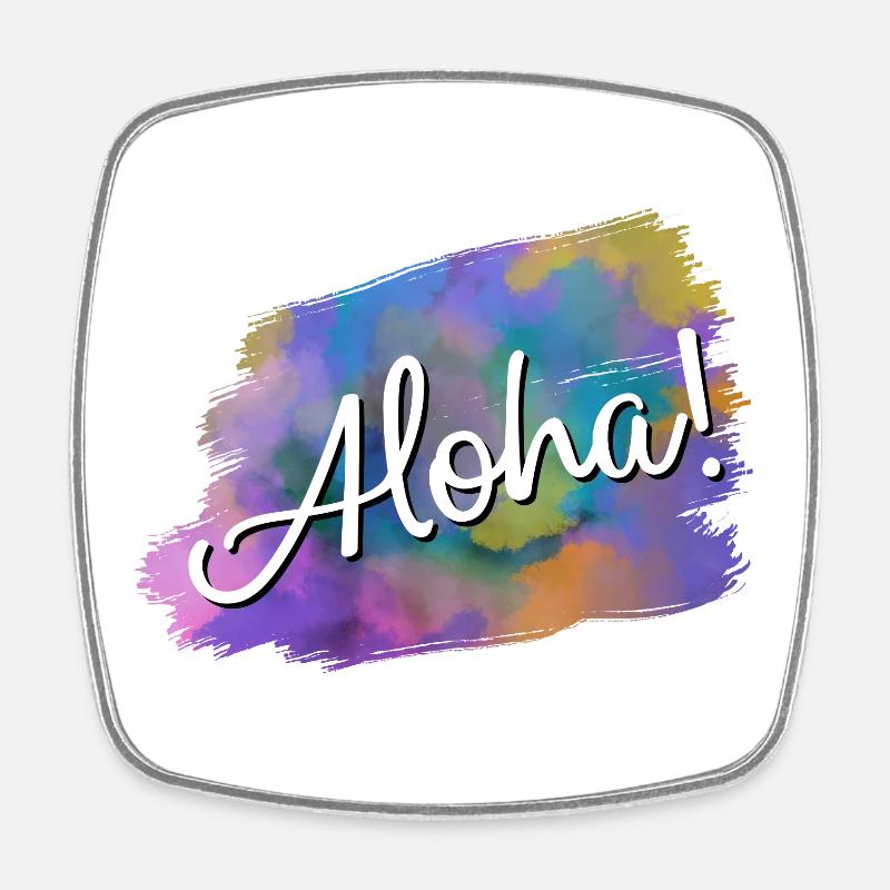 Aloha! - Square fridge magnet - white