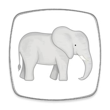 Bébé éléphant - Magnet carré - blanc - Devant