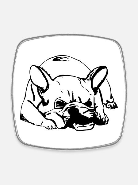 Mauritius - Square fridge magnet - white