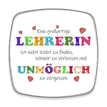 Eine großartige Lehrerin, unmöglich zu vergessen - Viereckiger Kühlschrankmagnet - Weiß - Vorne