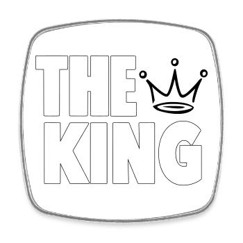 The King – Bold Crown Statement Design - Viereckiger Kühlschrankmagnet - Weiß - Vorne