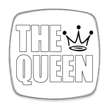 The Queen – Bold Crown Statement Design - Viereckiger Kühlschrankmagnet - Weiß - Vorne