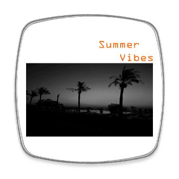Summer Vibes, Palmen, Sommer, Urlaub, Spaß, Spruch - Viereckiger Kühlschrankmagnet - Weiß - Vorne