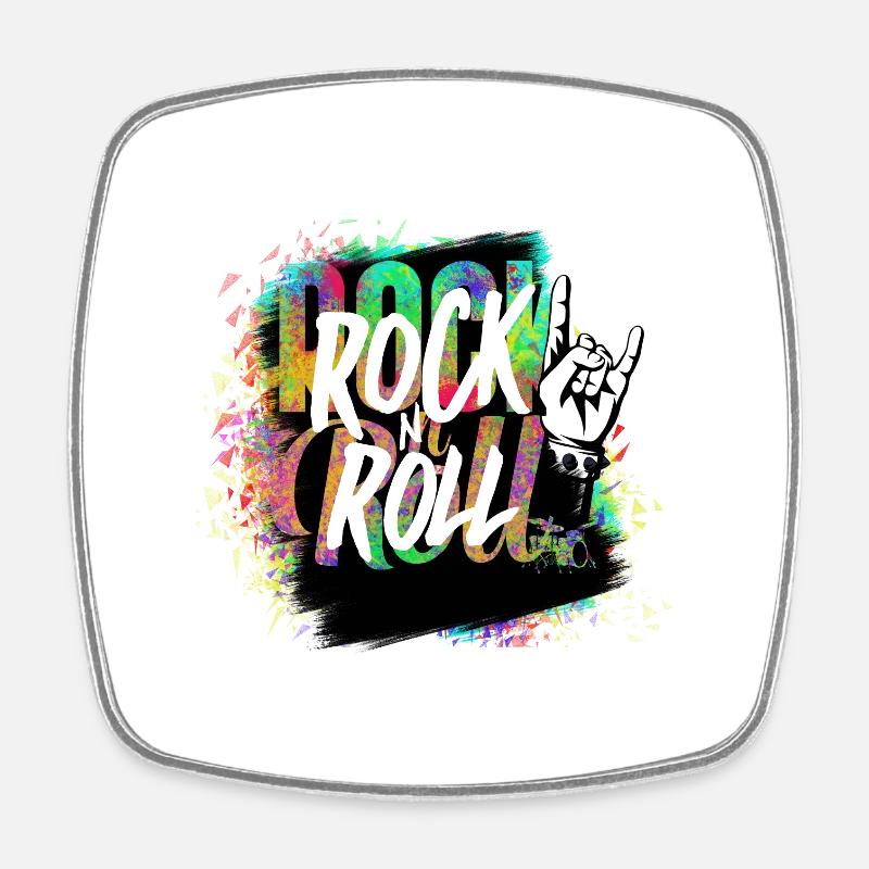 Rock n Roll Farbexplosion - Viereckiger Kühlschrankmagnet - Weiß