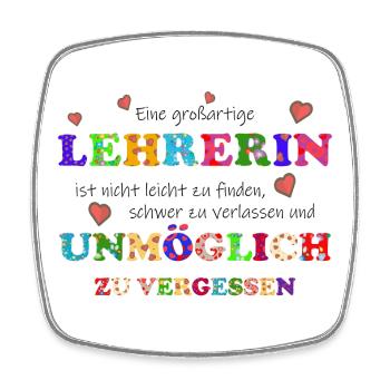Eine großartige Lehrerin, unmöglich zu vergessen - Viereckiger Kühlschrankmagnet - Weiß - Vorne