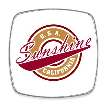 NERDY forever - Sunshine California - Viereckiger Kühlschrankmagnet - Weiß - Vorne