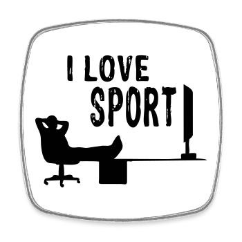 i love Sport | Vectorgraphic - Viereckiger Kühlschrankmagnet - Weiß - Vorne