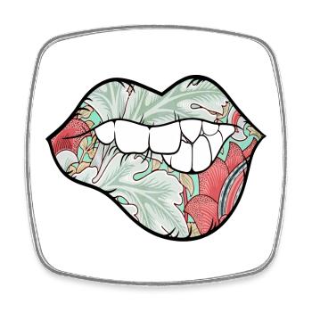 Nature Sexy Lips - Viereckiger Kühlschrankmagnet - Weiß - Vorne
