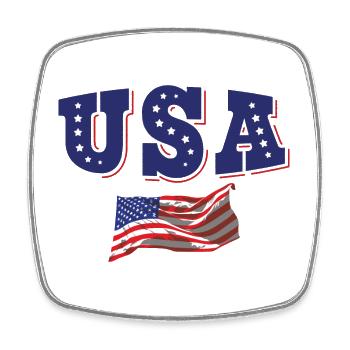 USA Fußball Trikot Amerikanische Flagge - Viereckiger Kühlschrankmagnet - Weiß - Vorne