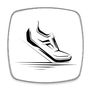 Run Runner Icon Chaussures Illustration Icon Running - Magnet carré - blanc - Devant