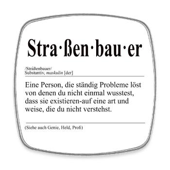 Straßenbauer Lustige Berufs Definition - Viereckiger Kühlschrankmagnet - Weiß - Vorne