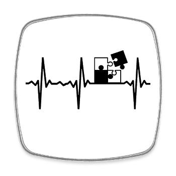 Puzzle Pulse Game Night Game Play Game Pulse Pulse - Square fridge magnet - white - Front