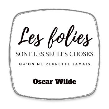 T shirt Oscar Wilde - Magnet carré - blanc - Devant