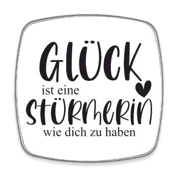Stürmerin Fußball Sport Fußballspielerin Geschenk - Viereckiger Kühlschrankmagnet - Weiß - Vorne