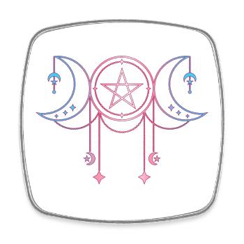 Triple Moon Goddess Transgender - Square fridge magnet - white - Front