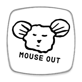 Süße Maus "mouse out" cooler Spruch - Viereckiger Kühlschrankmagnet - Weiß - Vorne