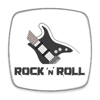 rock n roll guitar Gitarre music musician - Viereckiger Kühlschrankmagnet - Weiß - Vorne