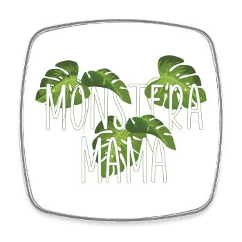 Monstera Mama Pflanzenmama Geschenk Fensterblatt - Viereckiger Kühlschrankmagnet - Weiß - Vorne