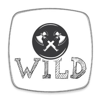 Icône de l’outil Wild Axe Icône du logo Emblème graphique - Magnet carré - blanc - Devant