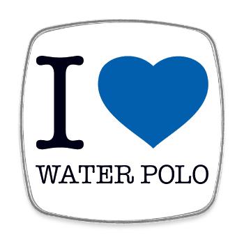 I LOVE WATER POLO Wasserball - Viereckiger Kühlschrankmagnet - Weiß - Vorne