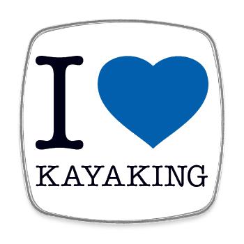 I LOVE KAYAKING Kayak Paddle - Square fridge magnet - white - Front