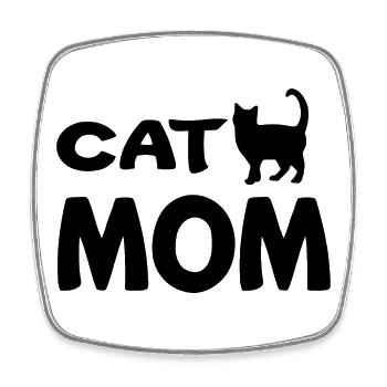 Cat Mom - Square fridge magnet - white - Front