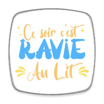 Ce soir c'est ravie au lit humour blague mariage - Magnet carré - blanc - Devant