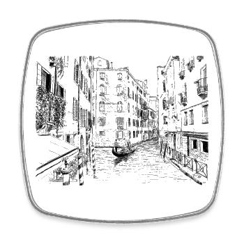 Venise - Magnet carré - blanc - Devant