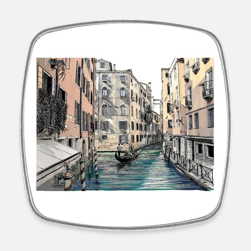 Venedig - Viereckiger Kühlschrankmagnet - Weiß