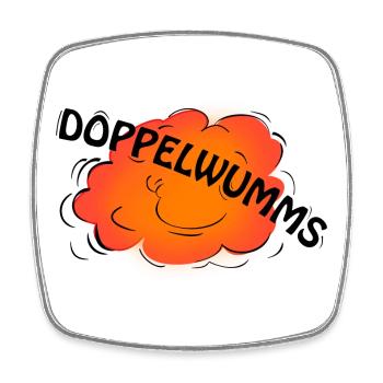 Doppelwumms - Viereckiger Kühlschrankmagnet - Weiß - Vorne