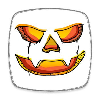Jack-o'-lantern pumpkin lantern Halloween - Square fridge magnet - white - Front