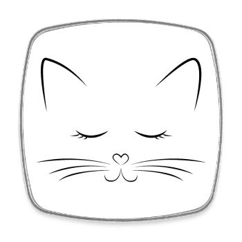 Miaou! Illustration de chat - Magnet carré - blanc - Devant