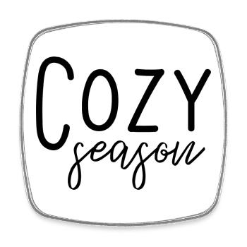 Cozy Season - Square fridge magnet - white - Front