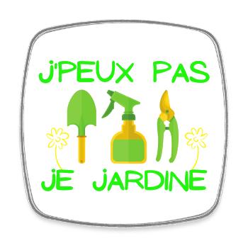 jardiner, jardinage, fan de jardinage - Magnet carré - blanc - Devant