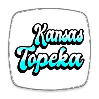 Topeka Kansas Design - Magnet carré - blanc - Devant