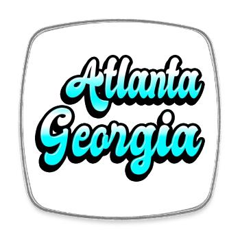 Atlanta Georgia Design - Viereckiger Kühlschrankmagnet - Weiß - Vorne