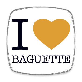 I LOVE BAGUETTE France - Square fridge magnet - white - Front