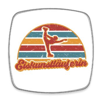Eiskunstläuferin Eiskunstlauf Eisläuferin Vintage - Viereckiger Kühlschrankmagnet - Weiß - Vorne