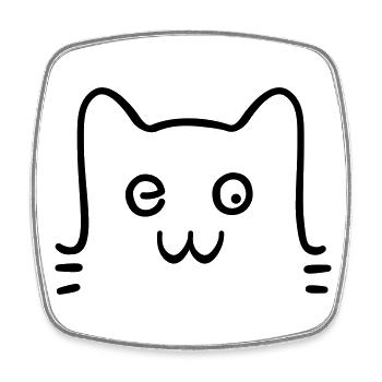 Katze meow - Viereckiger Kühlschrankmagnet - Weiß - Vorne