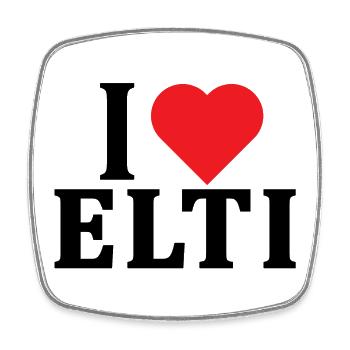 t-shirt I love Elti t-shirt gift idea - Square fridge magnet - white - Front