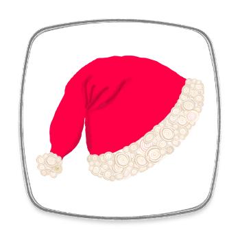 Weihnachtsmütze ohne Text - Viereckiger Kühlschrankmagnet - Weiß - Vorne