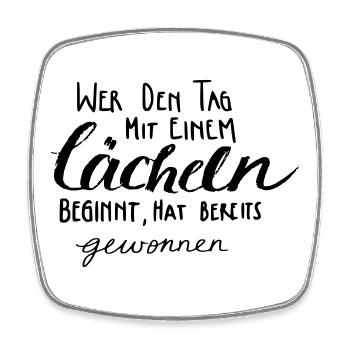 Lächeln - gewinnt! - Viereckiger Kühlschrankmagnet - Weiß - Vorne