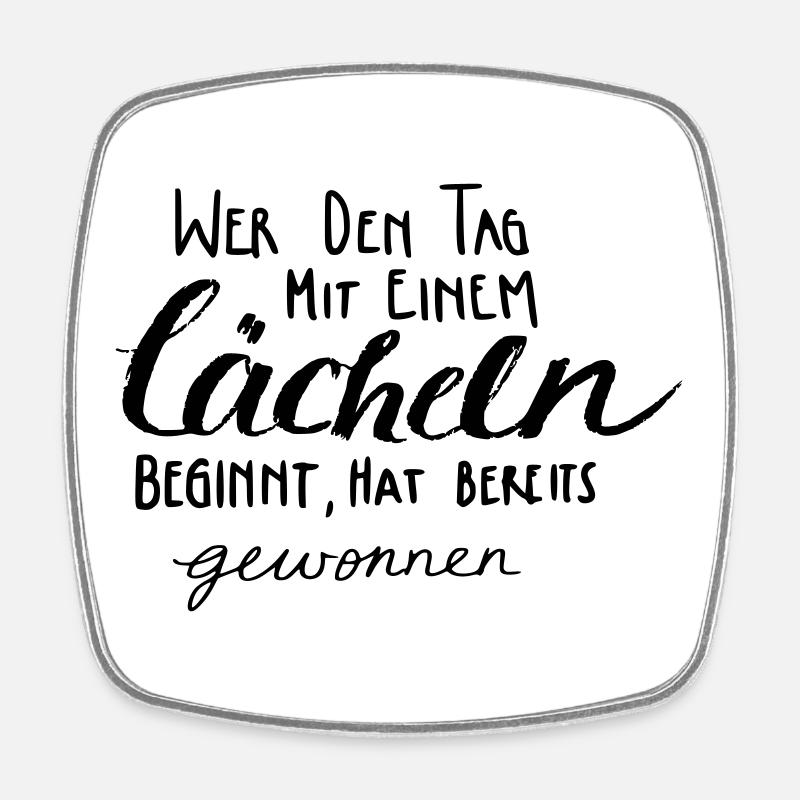 Lächeln - gewinnt! - Viereckiger Kühlschrankmagnet - Weiß