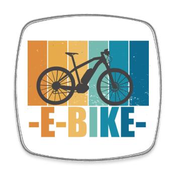 E-Bike Bike Vintage E Bike Battery Gift - Square fridge magnet - white - Front