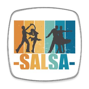 Salsa Vintage Tänzer Retro tanzen Geschenk - Viereckiger Kühlschrankmagnet - Weiß - Vorne